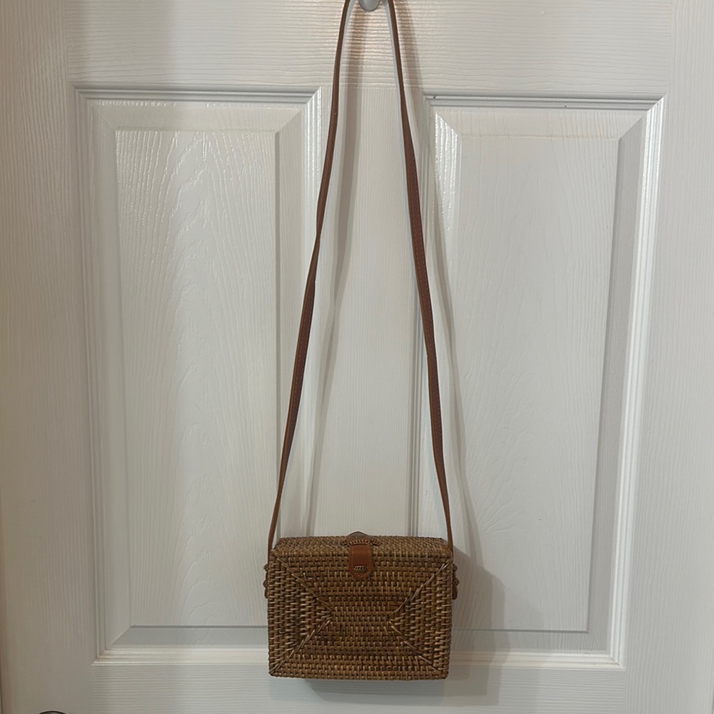 Studio Collection- Brown Woven Crossbody Bag